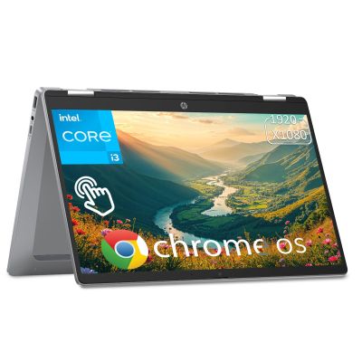 HP Chromebook Plus x360 Laptop 14" 2 in 1 Touchscreen Business Laptop for Student Intel Core i3 N305 8GB RAM 256GB UFS Backlit KB Wi-Fi 6 Chrome OS w/Google AI (Renewed)