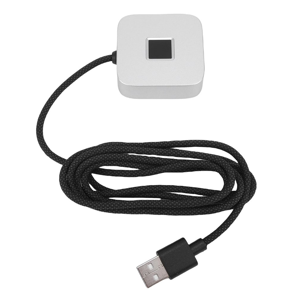 Fabater USB Fingerprint Reader for PC, Biometric Fingerprint Scanner, 360 Degree Touch Fast Recognition, Scanner Dongle Support for Window 10 11 Hello (Silver)