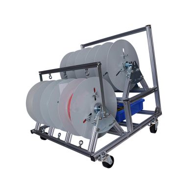 Cable Spool Rack with Independent Bearings and Pulleys,Turntable Wire Management Cable Roller Stand,for Construction Site(6 trays)