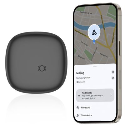 Android Tracker Tag Compatible with Google's Find Hub App, Waterproof Bluetooth Keyfinder, Luggage Tracker for Suitcase, Wallets, Bag, Smart Tag for Keys