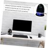 EXHUMKY Mini Multimedia Speaker with 3.5mm Audio Input, USB-Powered Loudspeaker Box with LED Light, Anti-Interference Bass Sound for Laptop, Desktop, and Tablet Use, Black and Blue view 3