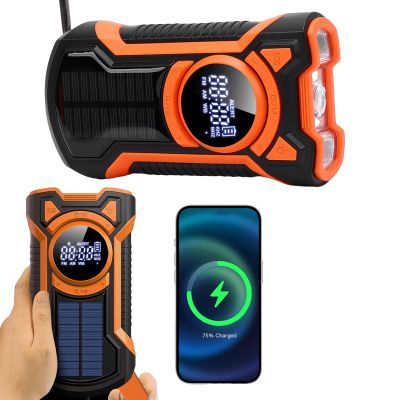 LICAEVEY Emergency Weather Radio with Hand Crank Solar Power, 5000mAh Power Bank, NOAA Alerts, IPX5 Water Proof Bluetooth Radio for Outdoor Survival Camping