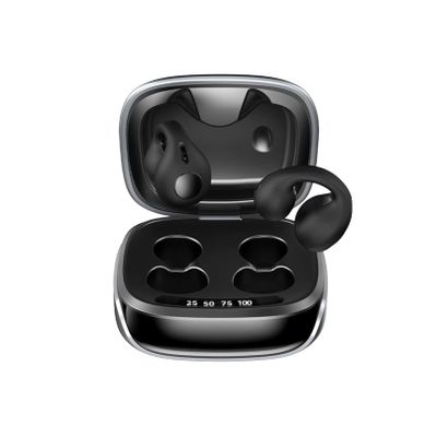 Clip On Bluetooth Earpieces with Bones Conduction LED Display 36 Hour Endurances Fast Links for Music and Calls