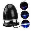 HEATSHAKING Mini Multimedia Speaker with LED Light, USB Plug-in External Desktop Speaker, 3.5mm Aux Input Wired Bass Loudspeaker for Laptop Phone Tablet, Black and Blue, Dc5v Compatible view 1