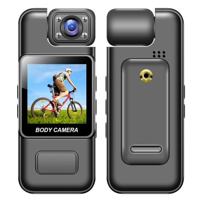 Tangxi 4K Body Camera with Audio and Video Recording, 180 Rotating Lens, Motion Detection, Night Vision, Loop Recording, Wearable Video Recorder with Back Clip