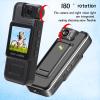 Tangxi 4K Body Camera with Audio and Video Recording, 180 Rotating Lens, Motion Detection, Night Vision, Loop Recording, Wearable Video Recorder with Back Clip view 4