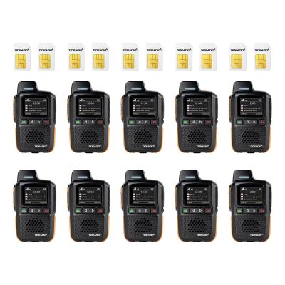 TIDRADIO M13 Global Rapid Walkie Talkies Unlimited Range 4G LTE PoC(Push-to-Talk Over Cellular) Radios Nationwide PTT Long Range Two Way Radio for Family,Company,Logistics 10 Pack with SIM Card