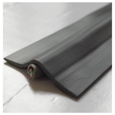 10 Meter Floor Cable Bridge Self-Adhesive Cable Duct Floor Flat Floor Cable Protection, Protects Cables and Prevents Trip Hazards(Black,W3.5cm/1.3in)
