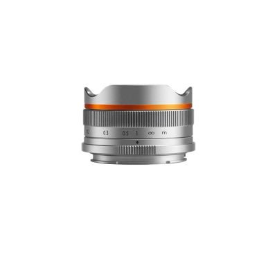 Compatible for Canon EF-M 10mm F5.6 APS-C Fisheye Wide Angle Lens M4/3 E Z X Mirrorless Camera(Silver Bundle 1,E-Mount(APS-C))