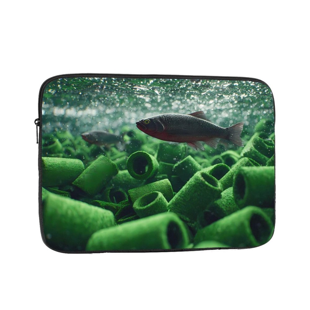 12 Inch Portable And Shockproof Laptop Bag With Unique Green Seabed Print, For Work, University, And Commuting