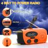 LICAEVEY Emergency Weather Radio with Solar Hand Crank, 6000mAh Power Bank and Flashlight, Portable AM FM WB Radio for Outdoor Survival (Orange) view 2