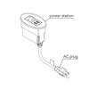 Pemberly Row Plastic Modern USB-A Oval 120V Power Station in Black view 2