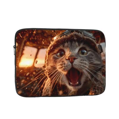 10 Inch Portable And Shockproof Laptop Bag With Unique Kitten Open Mouth Print, For Work, University, And Commuting