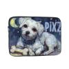 12 Inch Portable And Shockproof Laptop Bag With Unique White Puppy Print, For Work, University, And Commuting view 1
