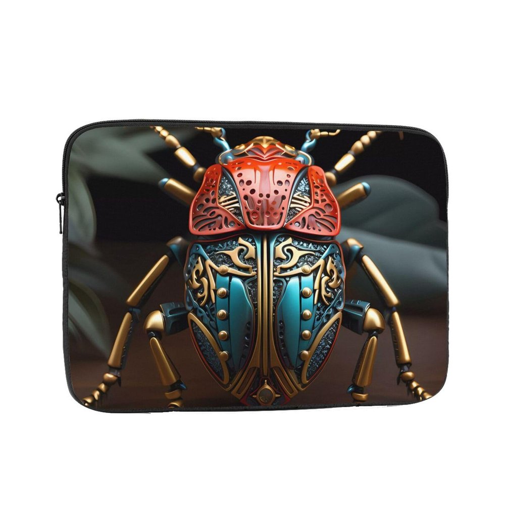 15 Inch Portable And Shockproof Laptop Bag With Unique Colorful Beetle Print, For Work, University, And Commuting