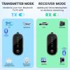 Dual Link Airplane Bluetooth 5.4 Transmitter & Receiver 2-in-1 Bluetooth Adapter Airplane Travel Essentials Wireless Receiver 3.5MM AUX Jack Adapter on Flight/TV/Car Stereo/Gym view 3