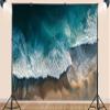 10X5ft Fabric Ocean Sky Backdrop Seaside Recreation Natural Scenery Leisure Activities Overlook Ocean Background Sea Waves Beach Games Party Decorations Photo Studio Props view 3
