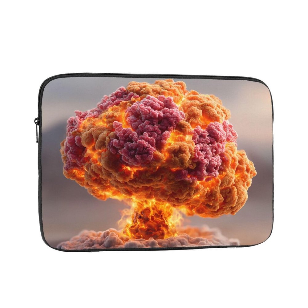 10 Inch Portable And Shockproof Laptop Bag With Unique Mushroom Cloud Print, For Work, University, And Commuting