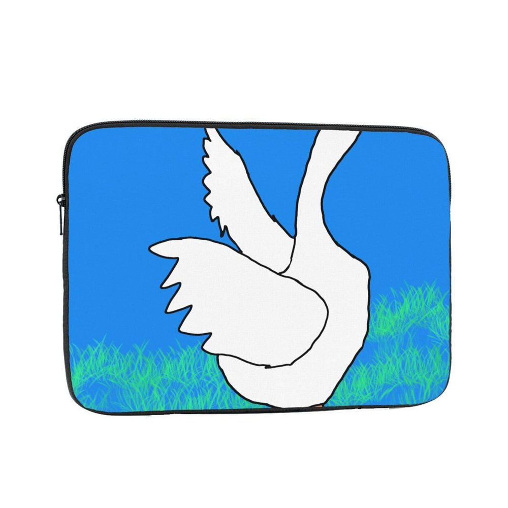 10 Inch Portable And Shockproof Laptop Bag With Unique White Goose Spread Its Wings Print, For Work, University, And Commuting