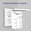 Multi-Functional Power Strip with Panel, Wall Outlet Extender with Shelf Night, Flat Plug Power Strip, Power Strip Surge Protector, Multi Plug Wall Outlet for Home & Office & Travel Outdoor (1) view 3