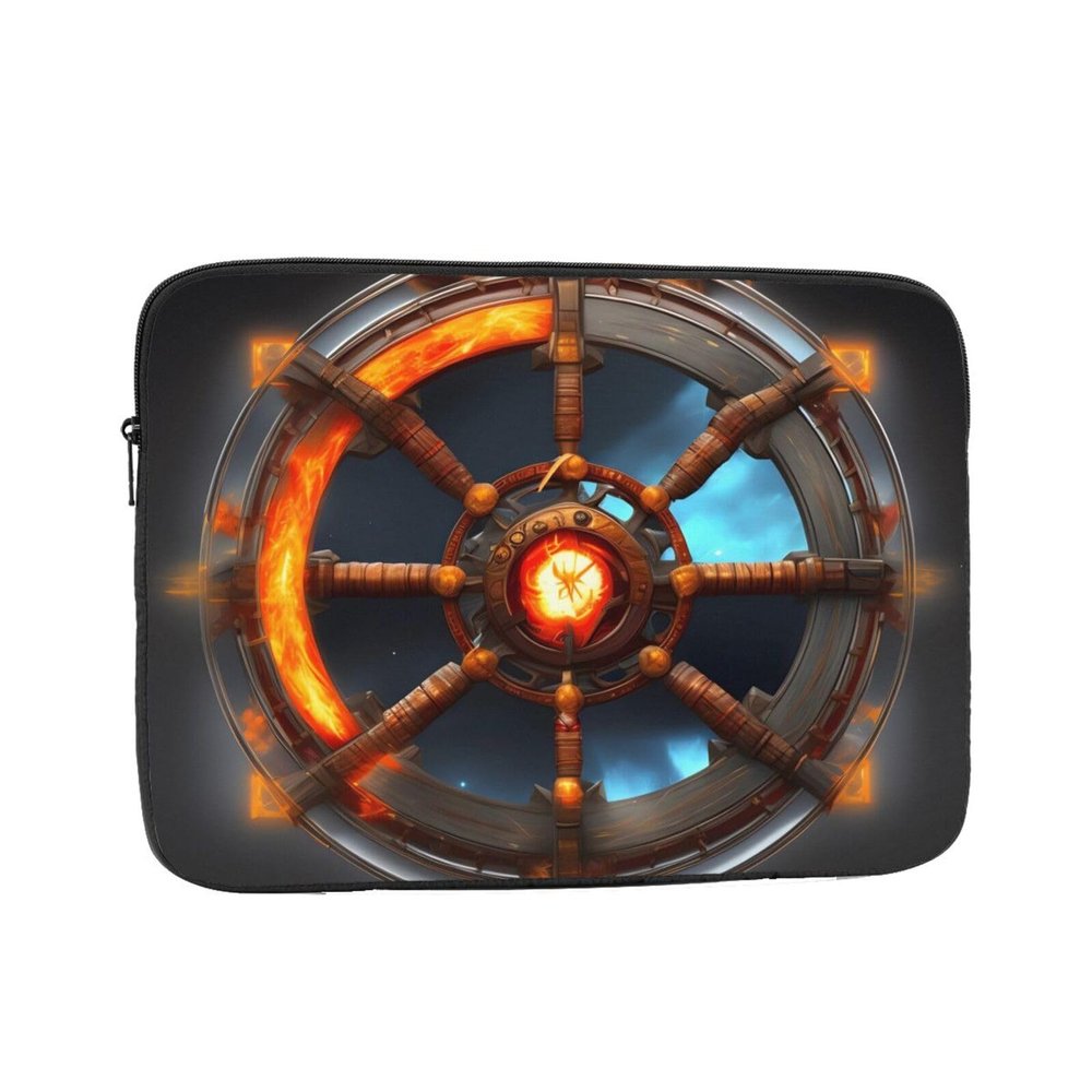 10 Inch Portable And Shockproof Laptop Bag With Unique Yin Yang Shield Print, For Work, University, And Commuting