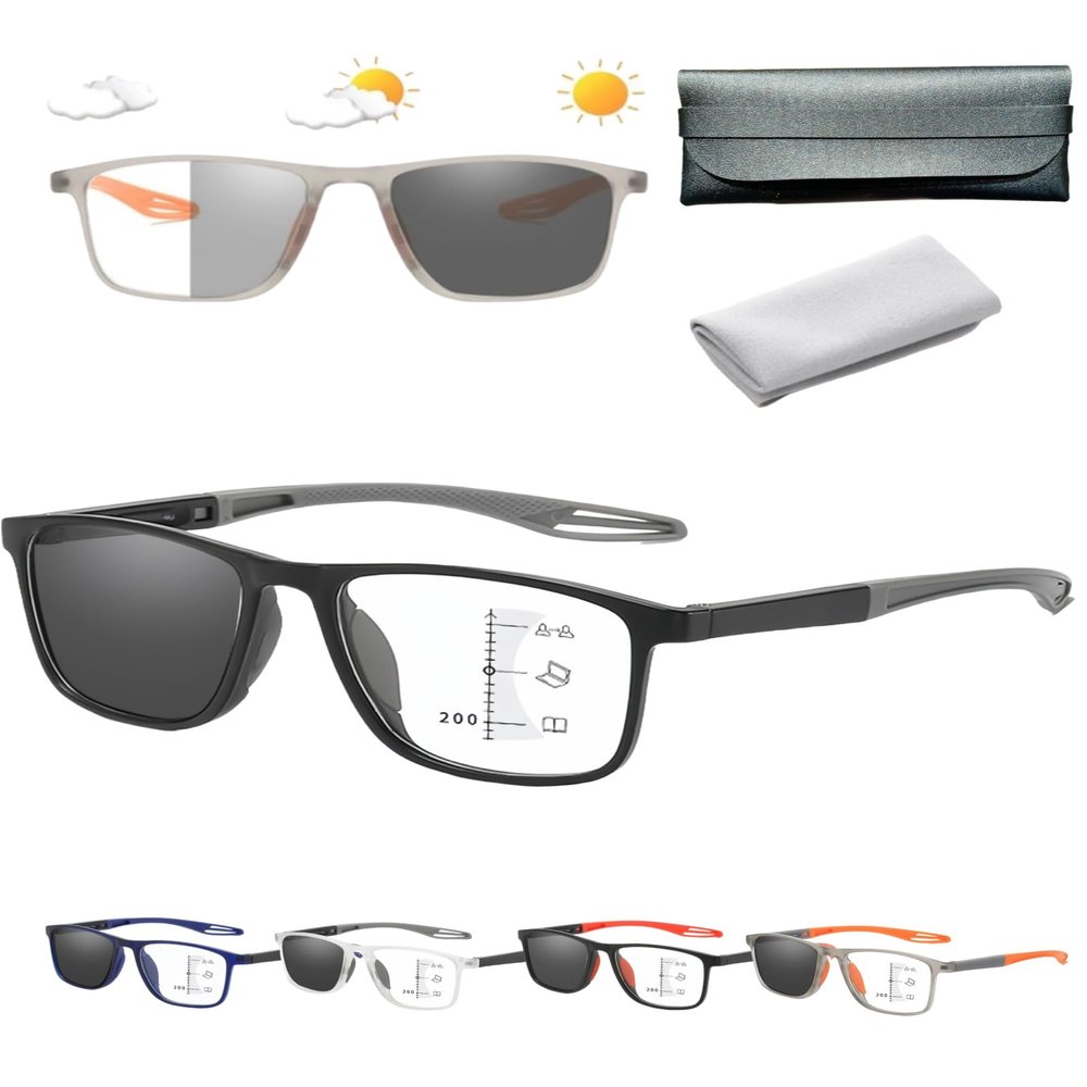 Frameless Smart Zoom Reading Glasses,Ultra Light Anti Blue Presbyopic Glasses,Intelligent Zoom Glassess (Grey, +1.5)