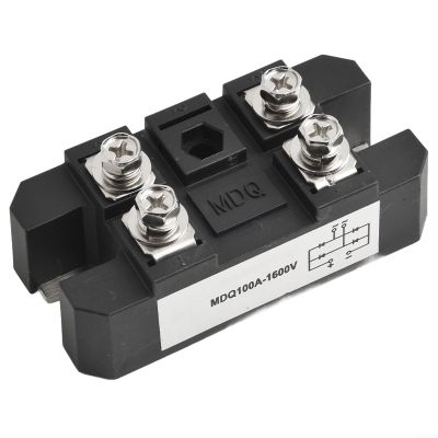 100A 1600V Single Phase Bridge Rectifier Diode Module with 4 Terminals, High Power Metal Enclosed ABS Case for Industrial DC Current Output(100A)