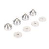 Dioche Speaker Feet Spikes 4PCS Speaker Isolation Feet Pads - Aluminum Alloy Shock Absorption Amplifier Spike Isolation Mat for Turntable & Subwoofer - Enhance Audio Clarity & Reduce (Silver) view 3