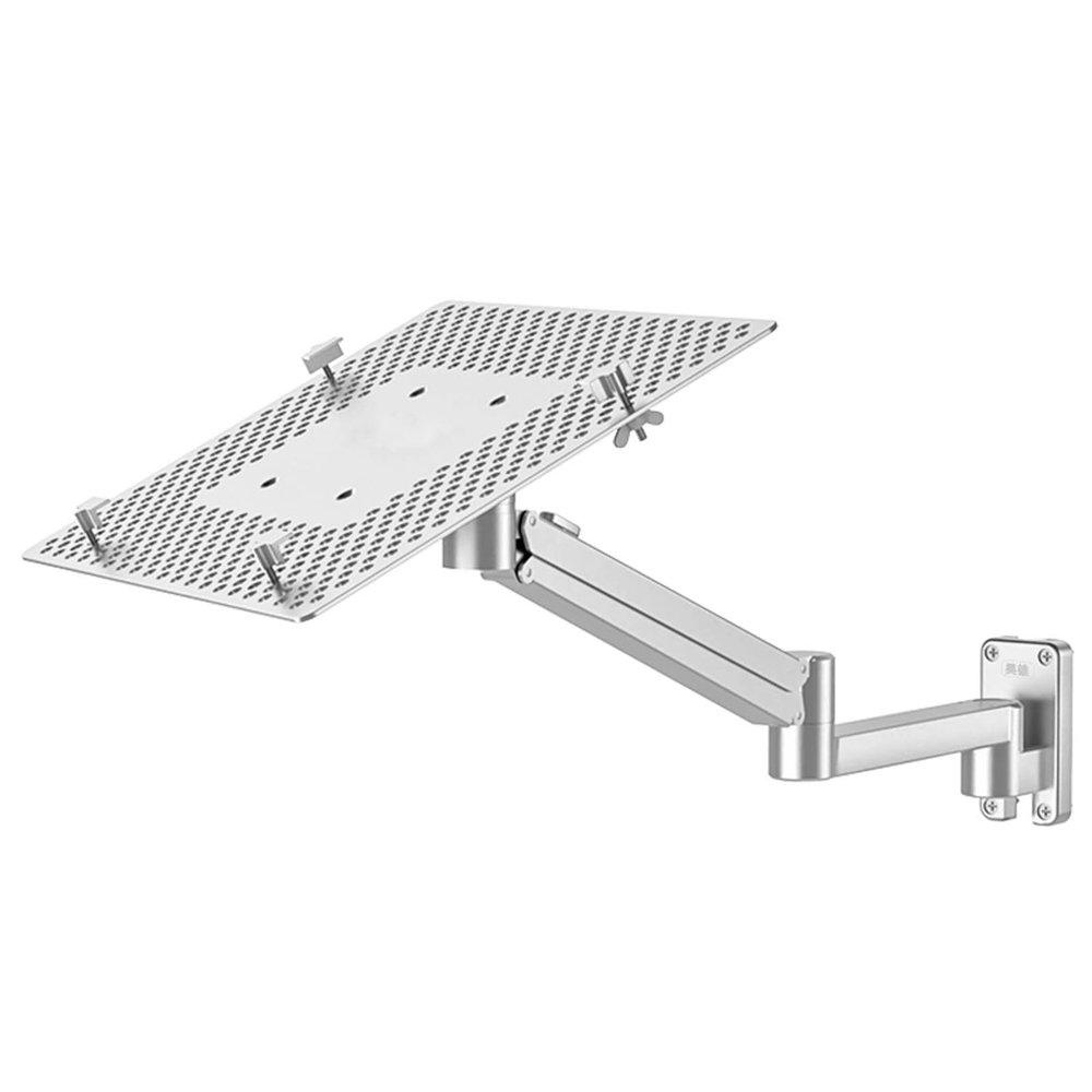 Laptop Wall Mount, Full Motion Adjustable Laptop Arm Fits, Holds 6kg, with Aluminum Alloy Tray, Vented Cooling, for Home, Office, Workstation