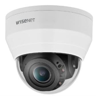 Hanwha Vision QND8080R Indoor Dome IP Security System 5MP 3.210mm Motorized Varifocal Lens IR WDR DNR H.265 Dark Gray Aluminum Network Surveillance System