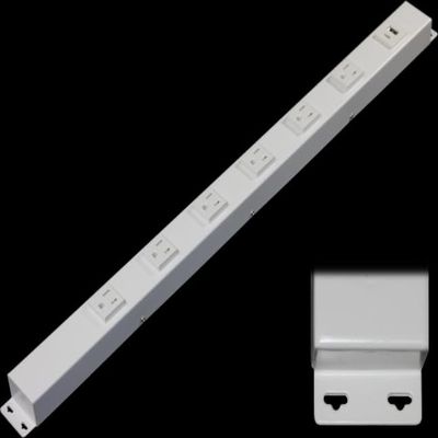 24 Hardwired Power Strip (NO Power Cord), 6 (NEMA 5-15R - NOT 20Amp) Vertical Tamper Resistant Outlets with Ears (with mounting tabs on Both Ends), USB A+C, White