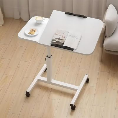 Adjustable Bedside Table with Wheels, Suitable for Hospital beds - Laptop Table, Ideal for Home Office or Medical use