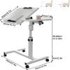 Adjustable Bedside Table with Wheels, Suitable for Hospital beds - Laptop Table, Ideal for Home Office or Medical use view 2