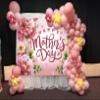 Happy Mother's Day Backdrop 7x5FT Pink Flowers Mothers Day Photo Background Best Mom Ever Party Decoratios Supplies Photo Props view 3