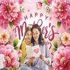 Happy Mother's Day Backdrop 7x5FT Pink Flowers Mothers Day Photo Background Best Mom Ever Party Decoratios Supplies Photo Props view 4