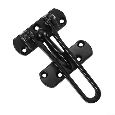 Door Guard Restrictor Security Catch Heavy Duty Anti Theft Door Chain for Childproof Locking, Solid Aluminum Alloy Swing Bar Lock with for Easy Install Screws, Silver(Black)