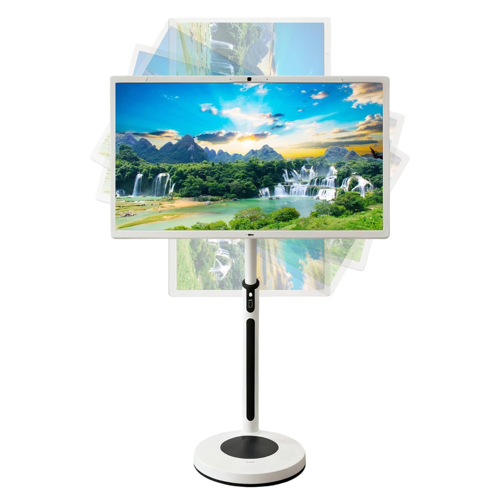 BeoyNot 21.5"/24"/27"/32" Portable Smart Screen TV - 1080p /4k Touch Screen Monitor On Wheels with 8mp/13mp Camera, 4+64gb/8+128gb,Wireless Casting 32"(8+128GB4K)