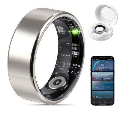 FAHKNS Smart Health Ring for Women Men: Fitness Tracker Ring with Heart Rate,Blood Oxygen,Sleep Monitor,Stress,Steps Counter,IP68 Waterproof for iOS & Android,No APP Fees (Silver,10#)