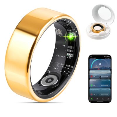 FAHKNS Smart Health Ring for Women Men: Fitness Tracker Ring with Heart Rate,Blood Oxygen,Sleep Monitor,Stress,Steps Counter,IP68 Waterproof for iOS & Android,No APP Fees (Rose Gold,7#)