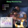 FAHKNS Smart Health Ring for Women Men: Fitness Tracker Ring with Heart Rate,Blood Oxygen,Sleep Monitor,Stress,Steps Counter,IP68 Waterproof for iOS & Android,No APP Fees (Rose Gold,7#) view 4