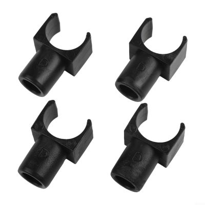 Wheelchair U-Shaped Rail Slider Set, Replacement Wheelchair Seat Guide for Universal Slide Rail Compatibility, Black Plastic Wheelchair Seat Rail Kit, 4-Pack