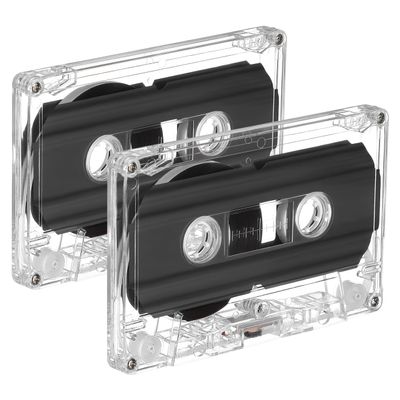 Sewroro Blank Cassette Tapes 2- Min Recording Time Cassette Tape for Voice Messages Music Recording DIY Teaching Materials Transparent Case 3.93 X 2.55 X 0.39 in
