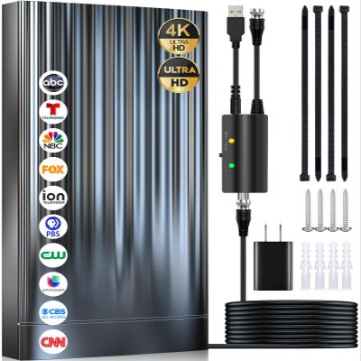 4000+ Miles Tv Antenna Indoor, 2026 Digital Antenna for Smart Tv Outdoor, Strongest HDTV