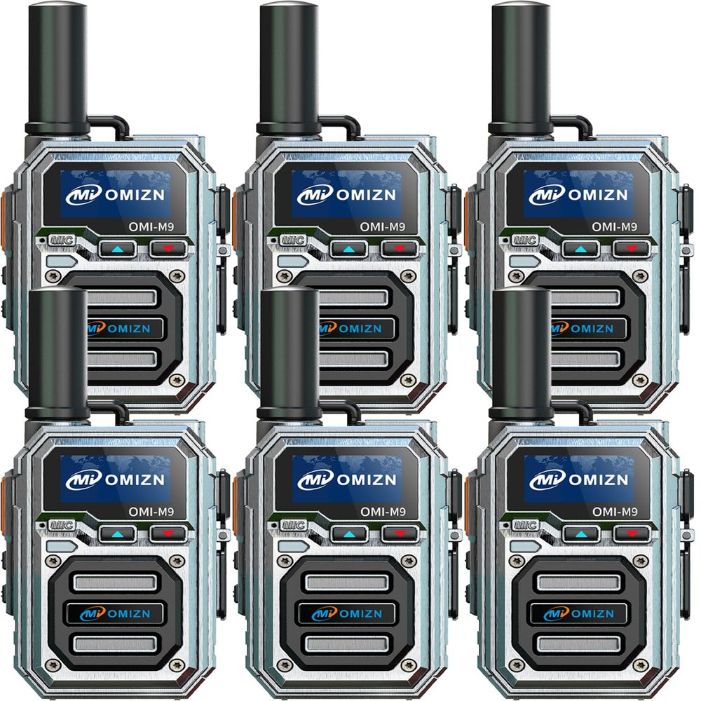 OMIZN M9 Global Walkie Talkie Unlimited Range, 4G LTE PTT Two-Way Radio with Pre-Installed SIM, Lifetime Free, AES256 Encryption, IP65 Waterproof, Noise Reduction, Built-in Flashlight