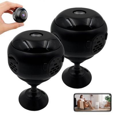LINMUSEN Magnetic Mini Security Camera, Mini Spy Hidden Camera Wireless WiFi, HD 1080P Cam with Night Vision Remote Real-Time Viewing for Home Indoor and Outdoor Use (2pcs)