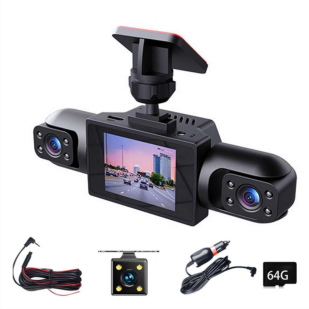 2026 New 64GB Full View Car Dashcam System - 360 4 Channel Dash Cam for Cars Front/Rear/Left/Right, 1080P HD Recording/Wi-Fi/Night Vision/Loop Recording/Parking Monitor
