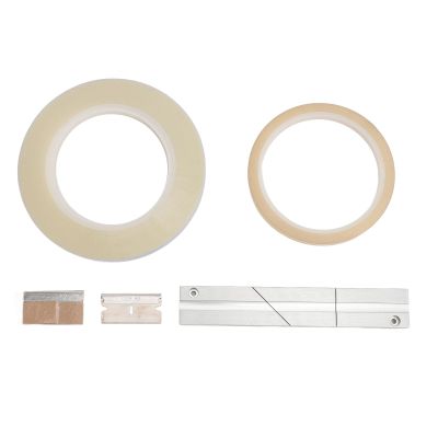 Zymothrix 1/4 10 Inch Tape Splicing Block Kit, Aluminum Alloy Open Reel Tape Media Splicing Set, Professional CNC Anodized Splicing Block with Splicing Tape Leader Tape and Media Blades for