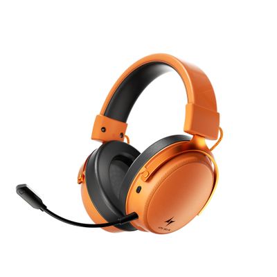 ATK N9 Gaming Headset for Xbox Series X|S, PS5, PC & Switch, Stereo Gaming Headphones with Detachable Noise-Canceling Mic,3.5MM Wired/2.4G/Bluetooth (N9 Ultra/Orange)