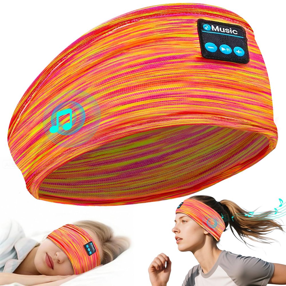 AONESY Bluetooth Headband Headphones, Wireless Sleep Headphones for Side Sleepers, Washable Music Headband for Sleeping, Workouts, Office & Travel, Ideal Gift for Adults & Teens