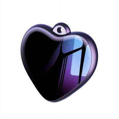 Heart Pendant Voice Recorder  Mini Voice Recorder with Smart Sound Capture, Discreet Wearable Design for Lectures, Meetings and Personal Memos (Black) (16GB)